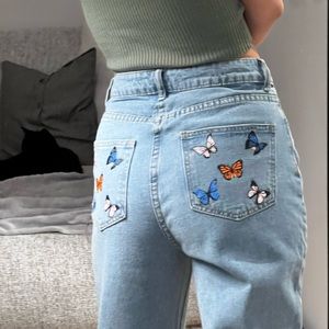 shein butterfly butt jeans
